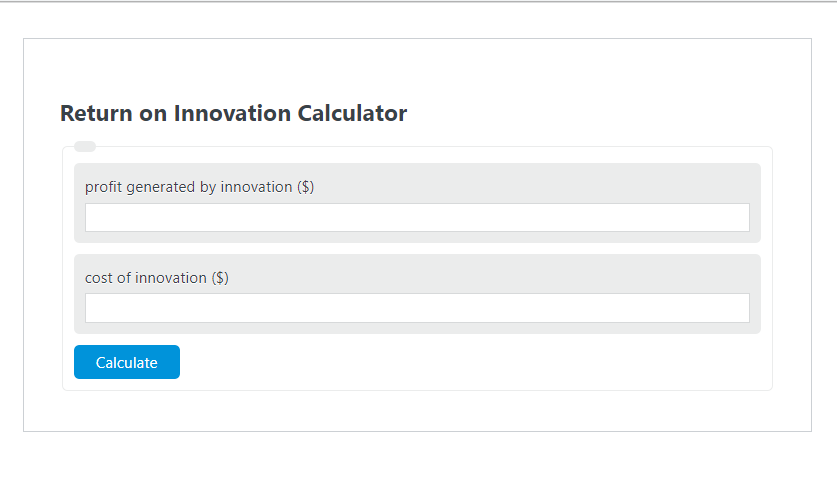 return on innovation calculator