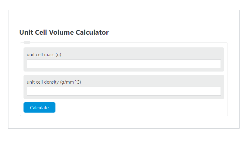 unit cell volume calculator