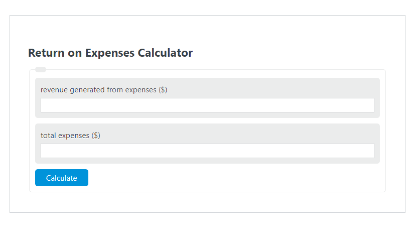 return on expenses calculator
