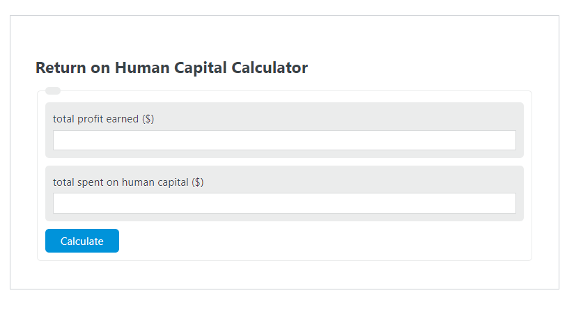 return on human capital calculator