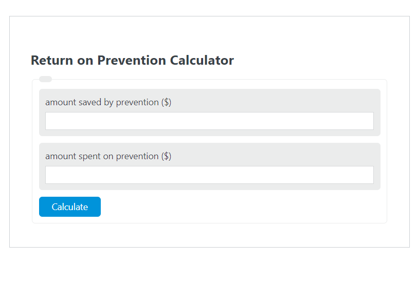 return on prevention calculator
