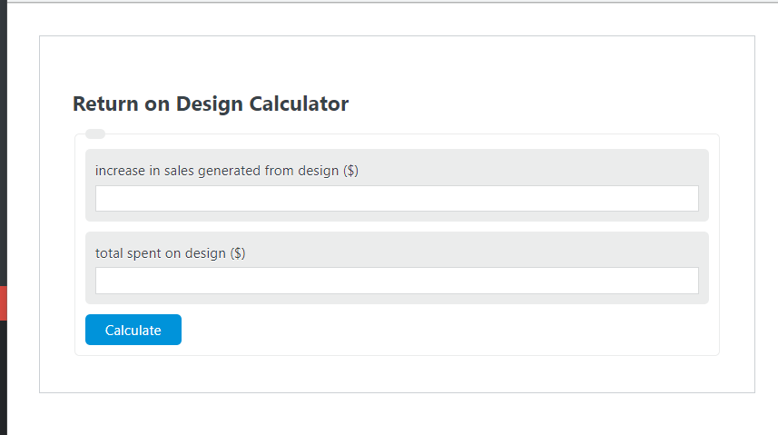 return on design calculator