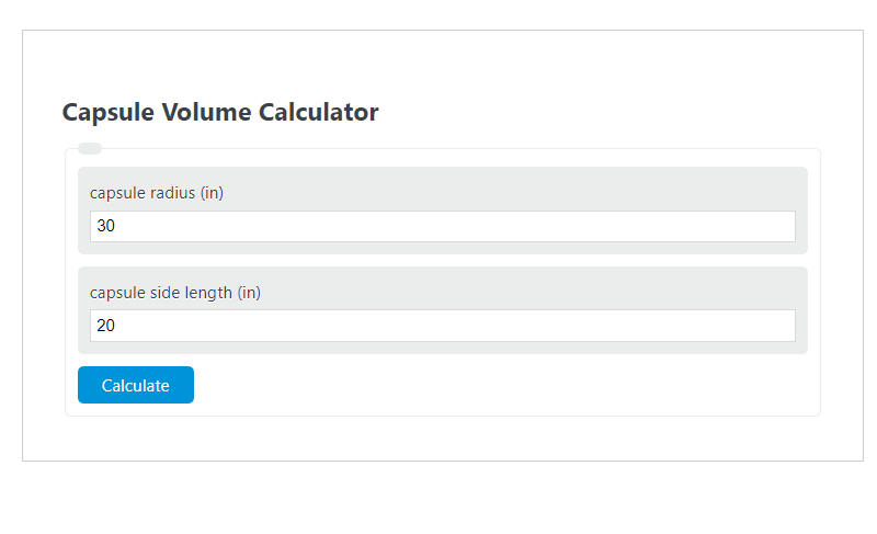 capsule volume calculator