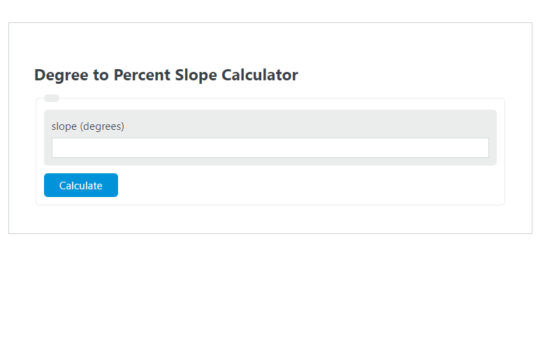 degree to percent slope calculator