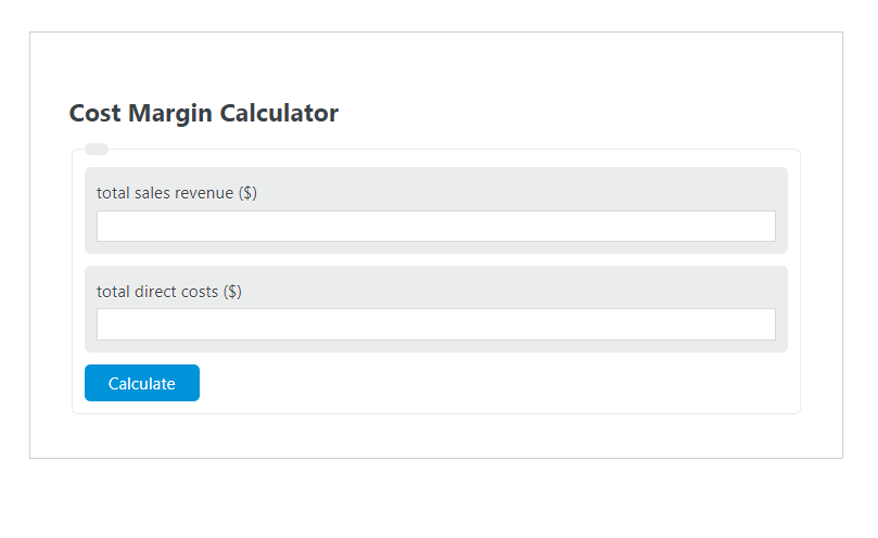 cost margin calculator