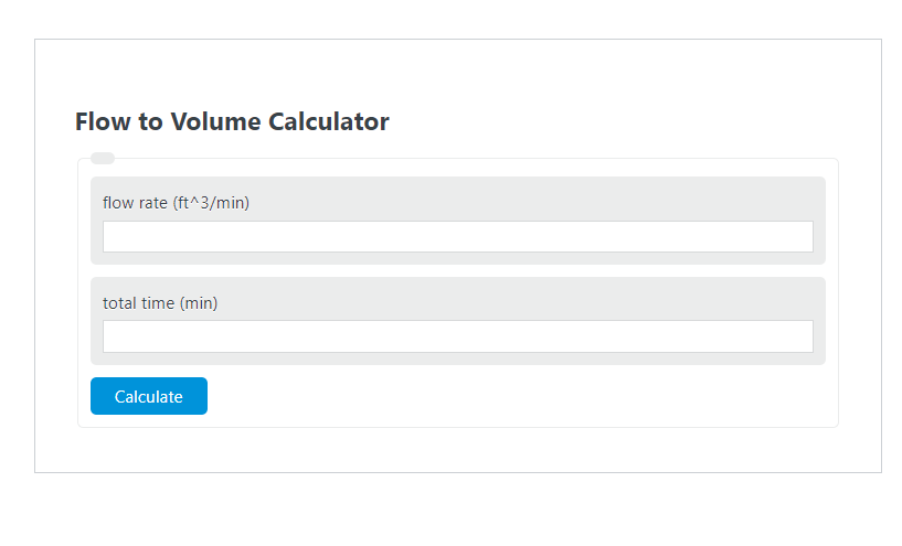flow to volume calculator