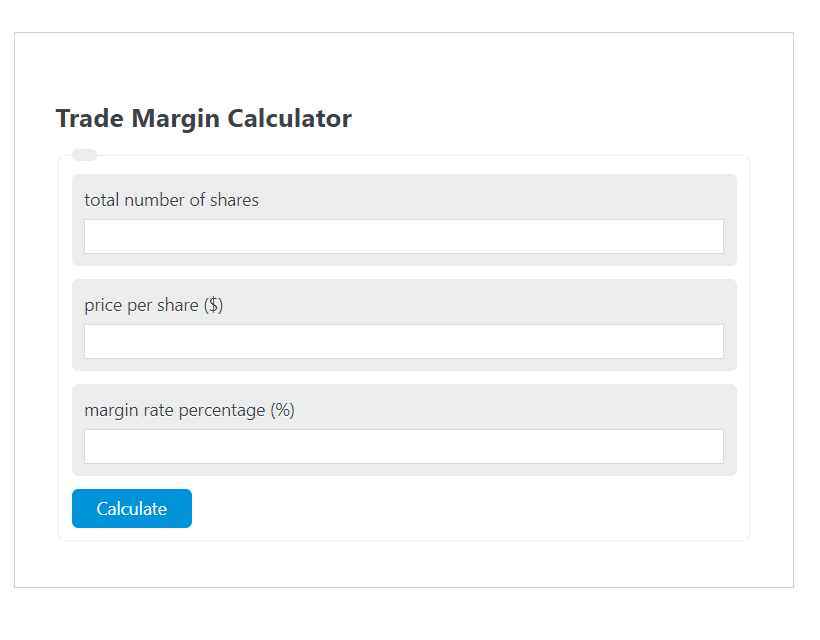 trade margin calculator