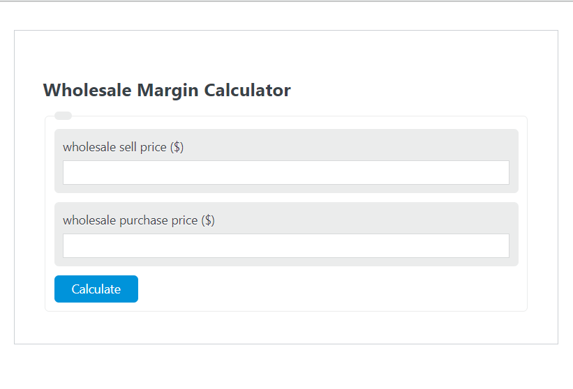 wholesale margin calculator