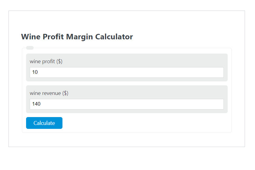 wine profit margin calculator