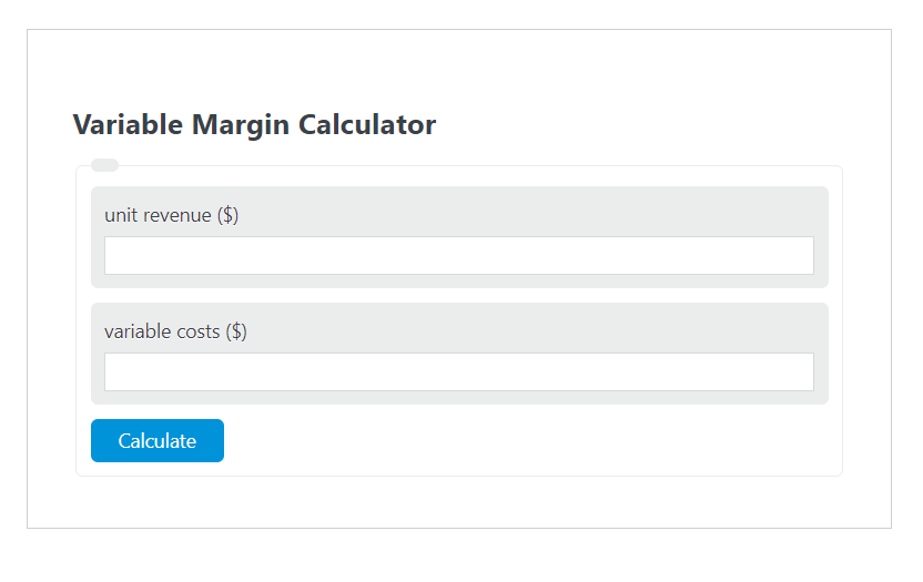 variable margin calculator
