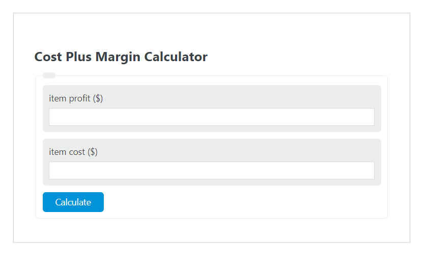 cost plus margin calculator