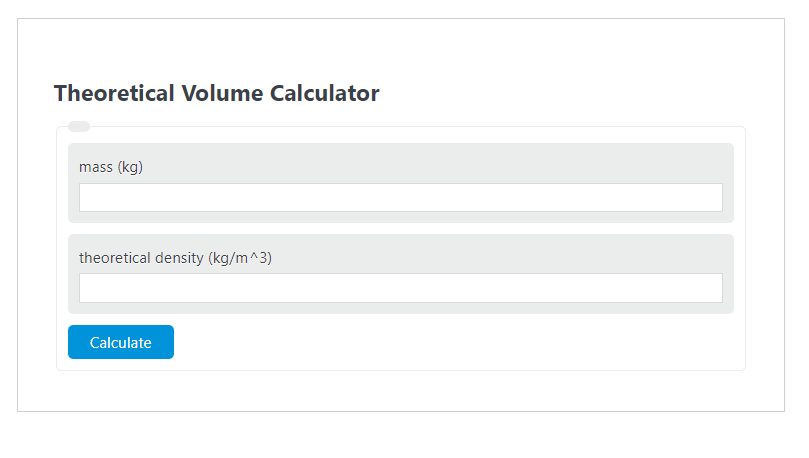 theoretical volume calculator