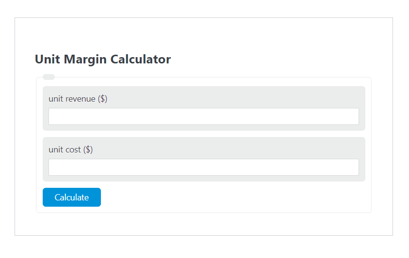 unit margin calculator