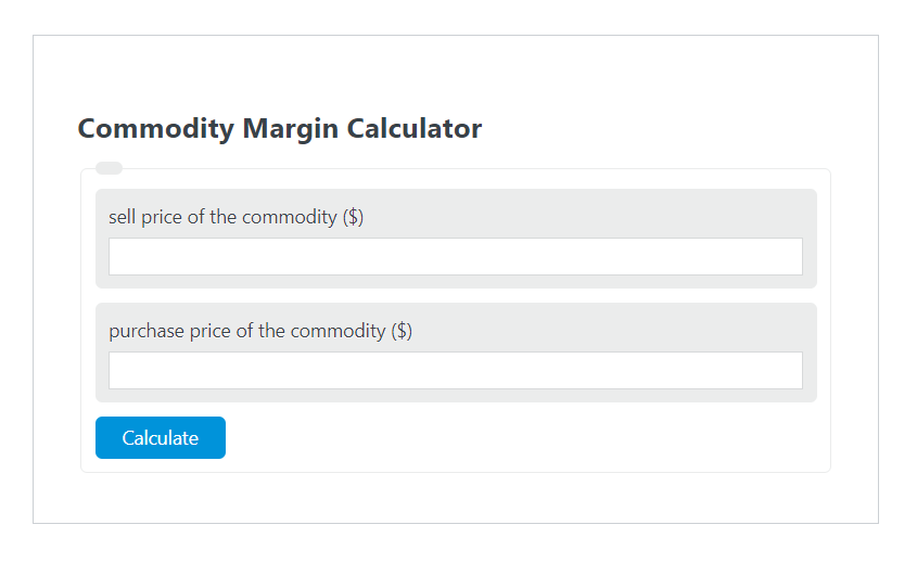 commodity margin calculator