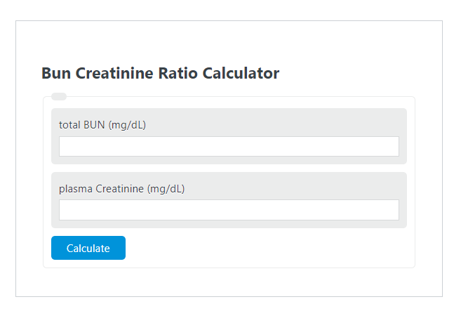 bun creatinine ratio calculator
