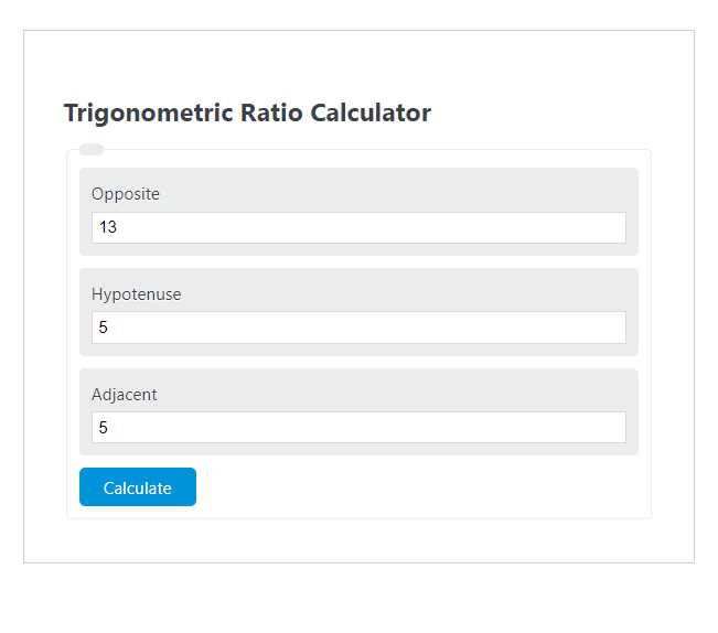 trig ratio calculator