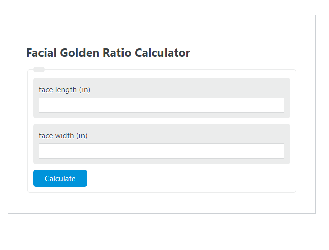 facial golden ratio calculator