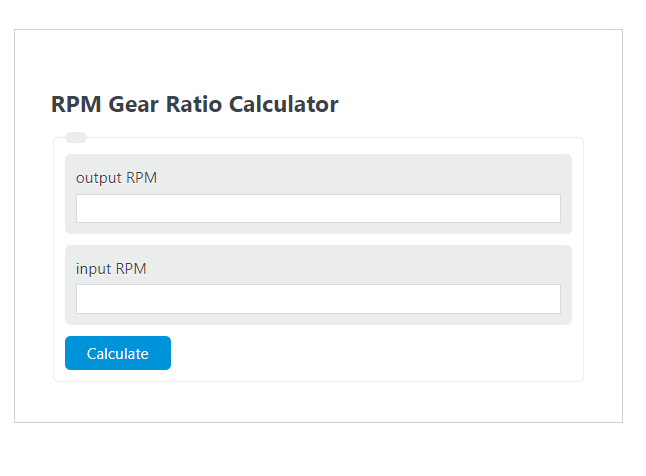 rpm gear ratio calculator
