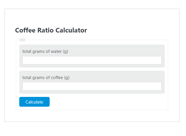 coffee ratio calculator