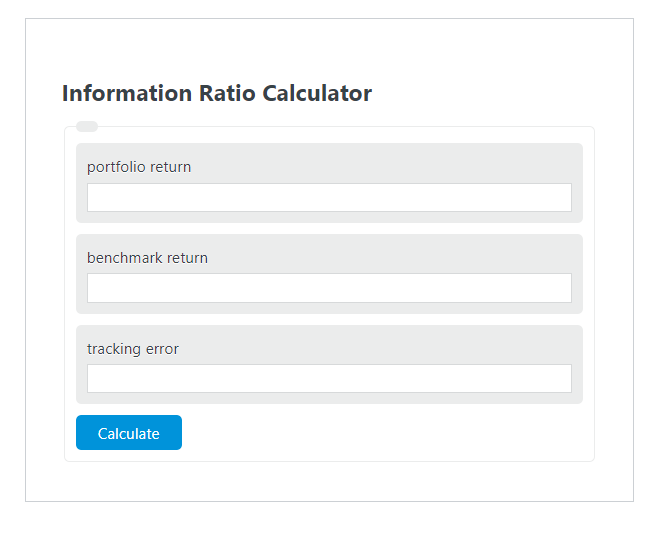 information ratio calculator