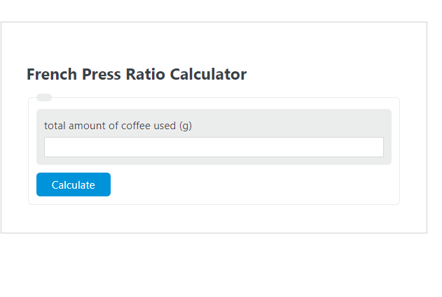 french press ratio calculator