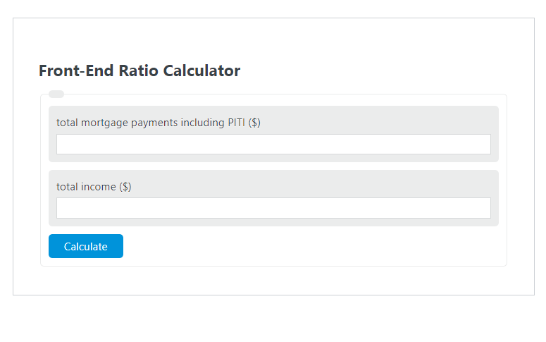 front-end ratio calculator