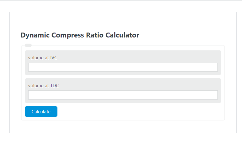 dynamic compression ratio calculator