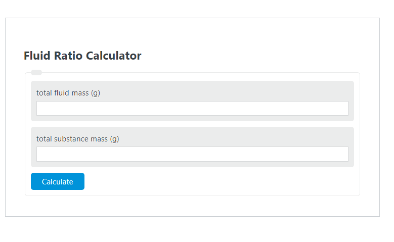 fluid ratio calculator