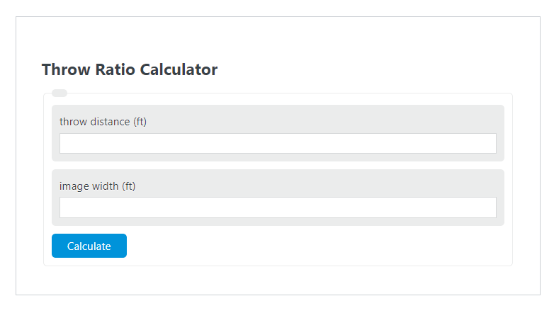 throw ratio calculator