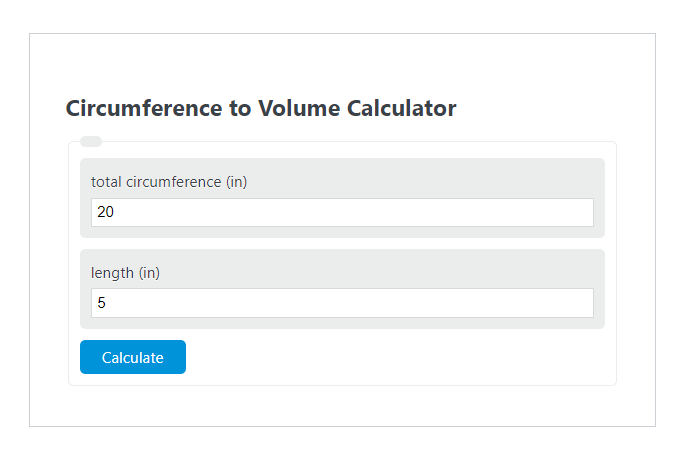 circumference to volume calculator