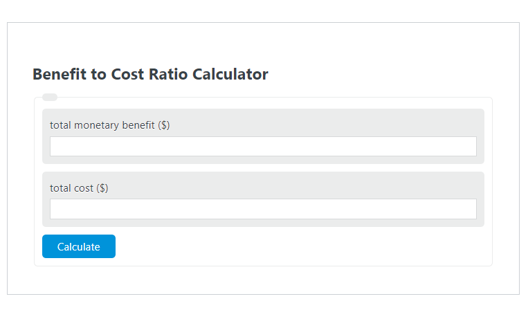 benefit cost ratio calculator