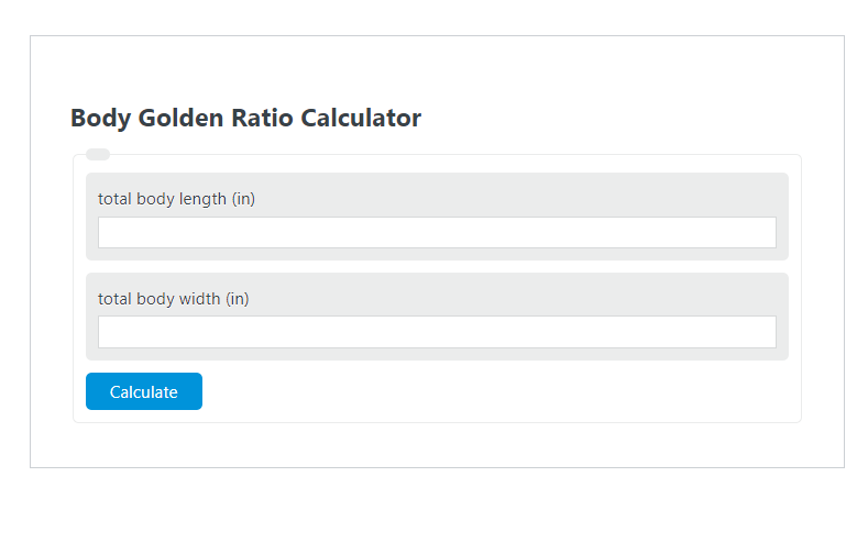 body golden ratio calculator