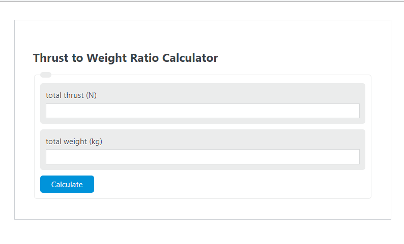 thrust to weight ratio calculator