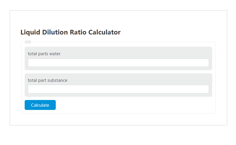 liquid dilution ratio calculator