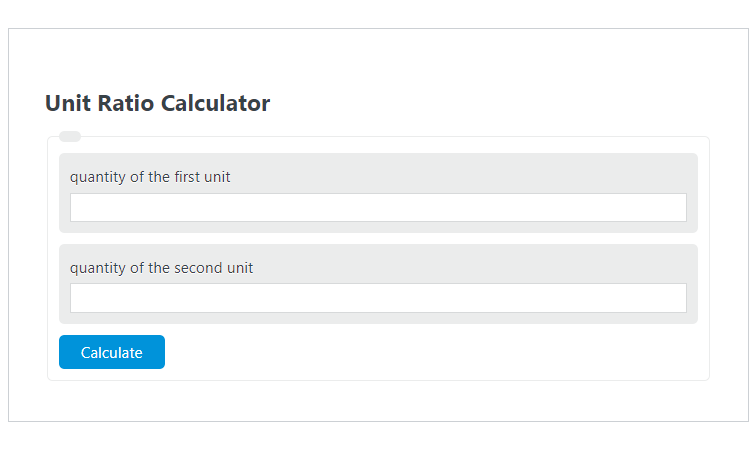 unit ratio calculator