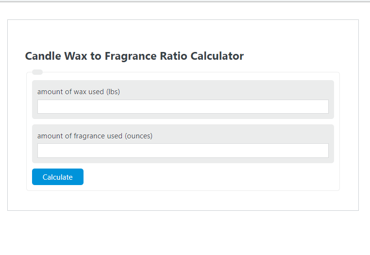 candle wax to fragrance ratio calculator