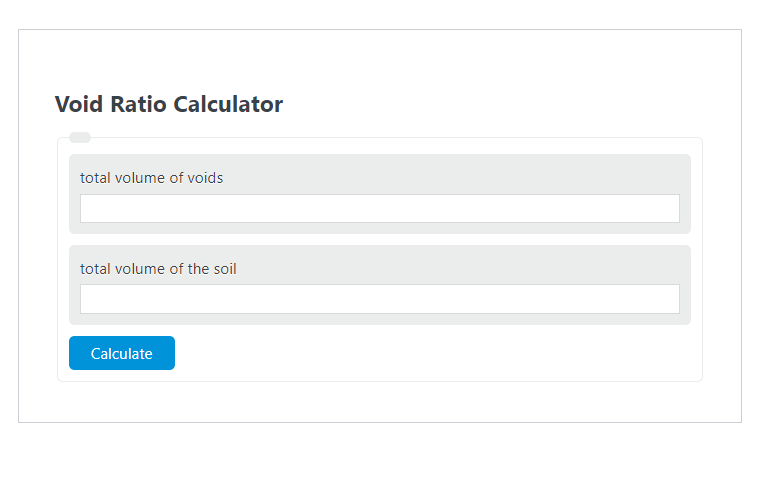 void ratio calculator