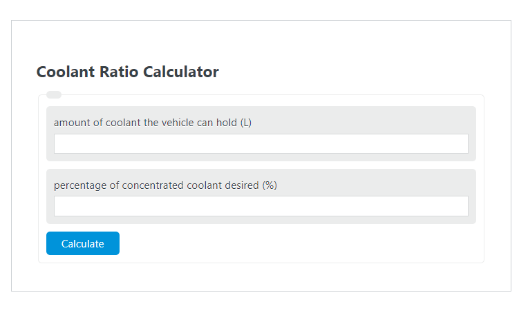 coolant ratio calculator