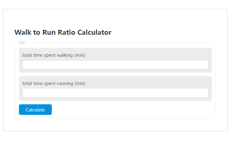 walk to run ratio calculator