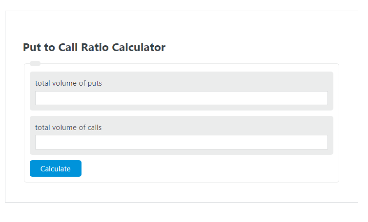 put to call ratio calculator