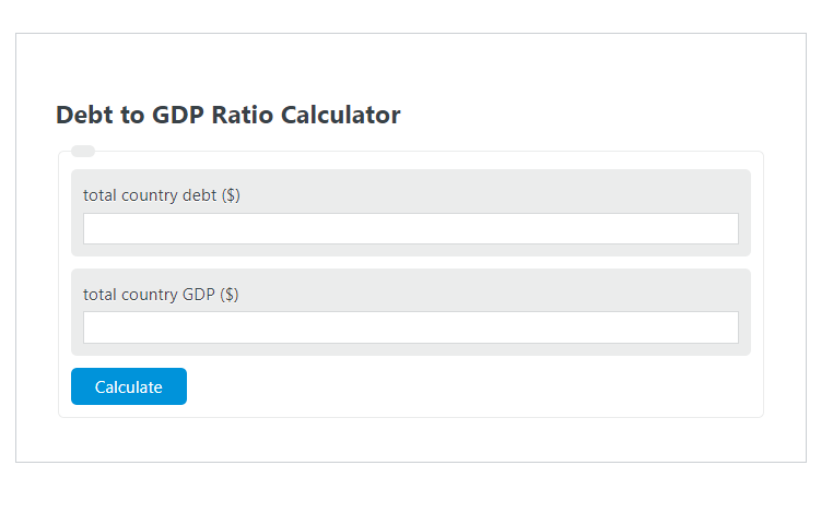 debt to gdp ratio calculator