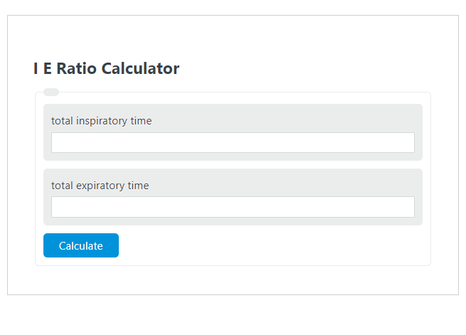 i:e ratio calculator