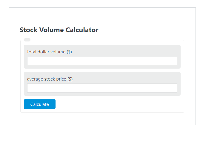 stock volume calculator