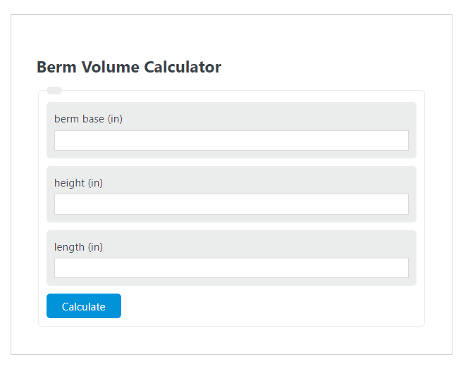 berm volume calculator