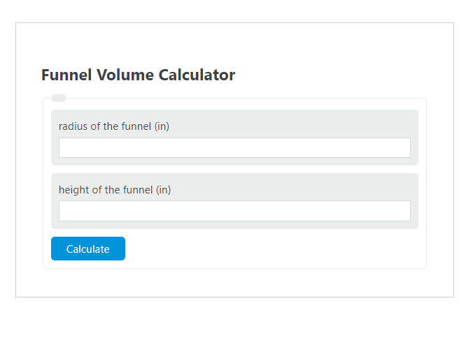 funnel volume calculator
