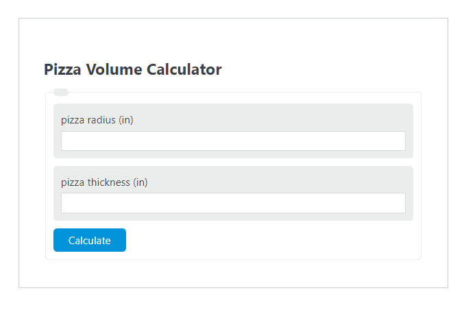 pizza volume calculator