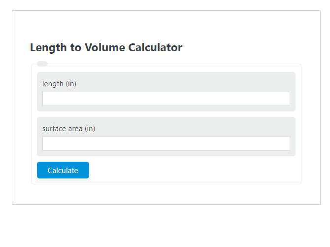 length to volume calculator