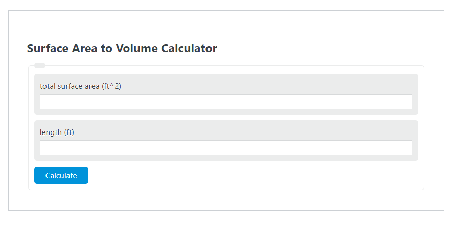 surface area to volume calculator