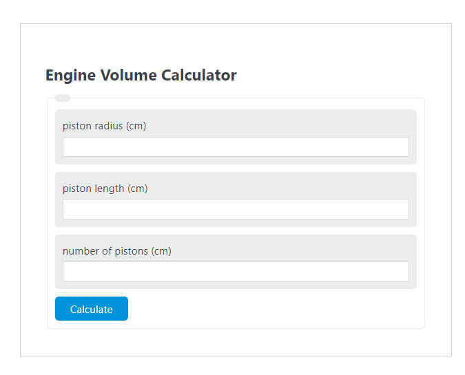 engine volume calculator