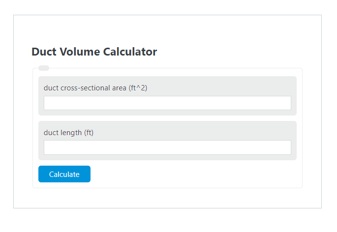 duct volume calculator